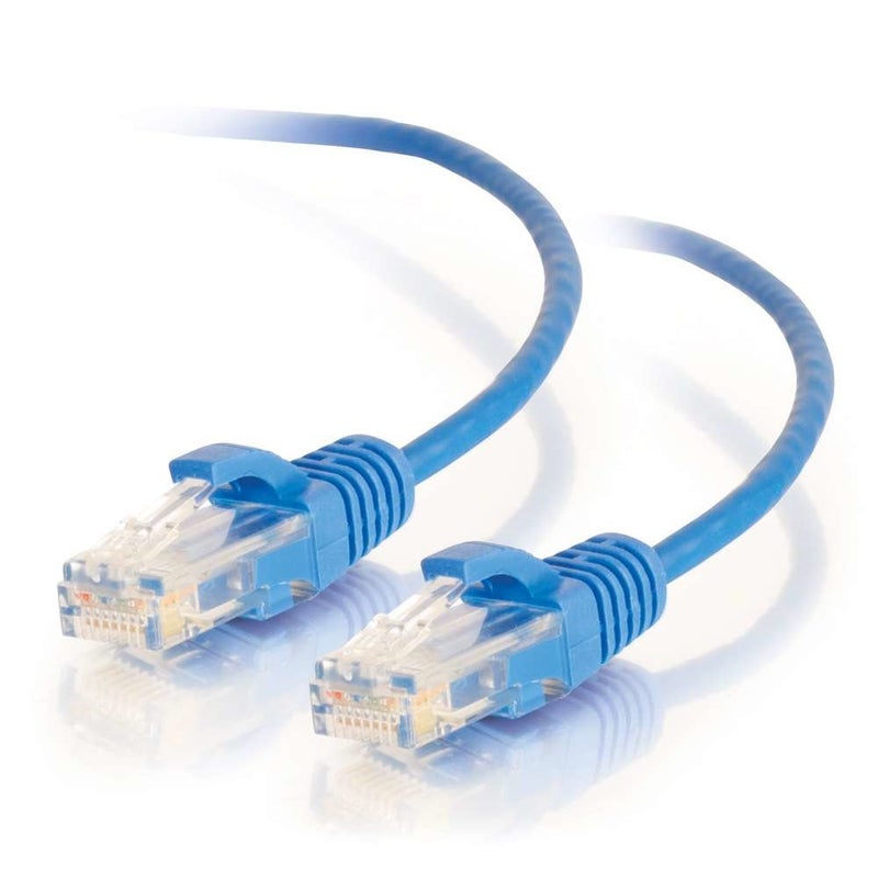 C2G Legrand Cat6 Slim Ethernet Cable, Snagless Unshielded Cat6a Patch Cable, Blue Slim Network Patch Cable, 1 Foot Snagless UTP Ethernet Cable, 1 Count, C2G 01072 - Image 4